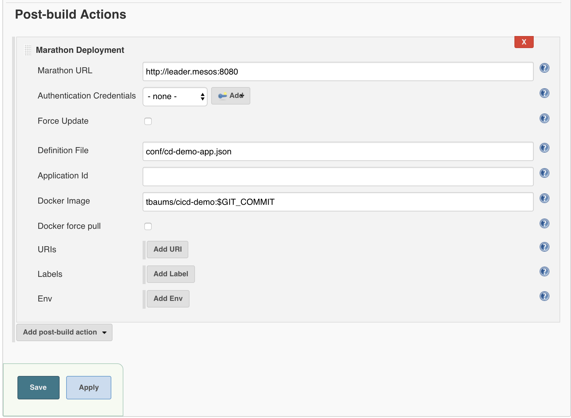 Configure Jenkins DC/OS Days